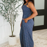 Live Your Best Life Floral Jumpsuit in Blue Floral