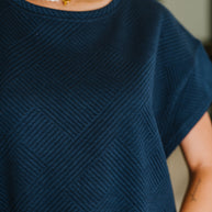 Love on the Loose Quilted Top in Navy