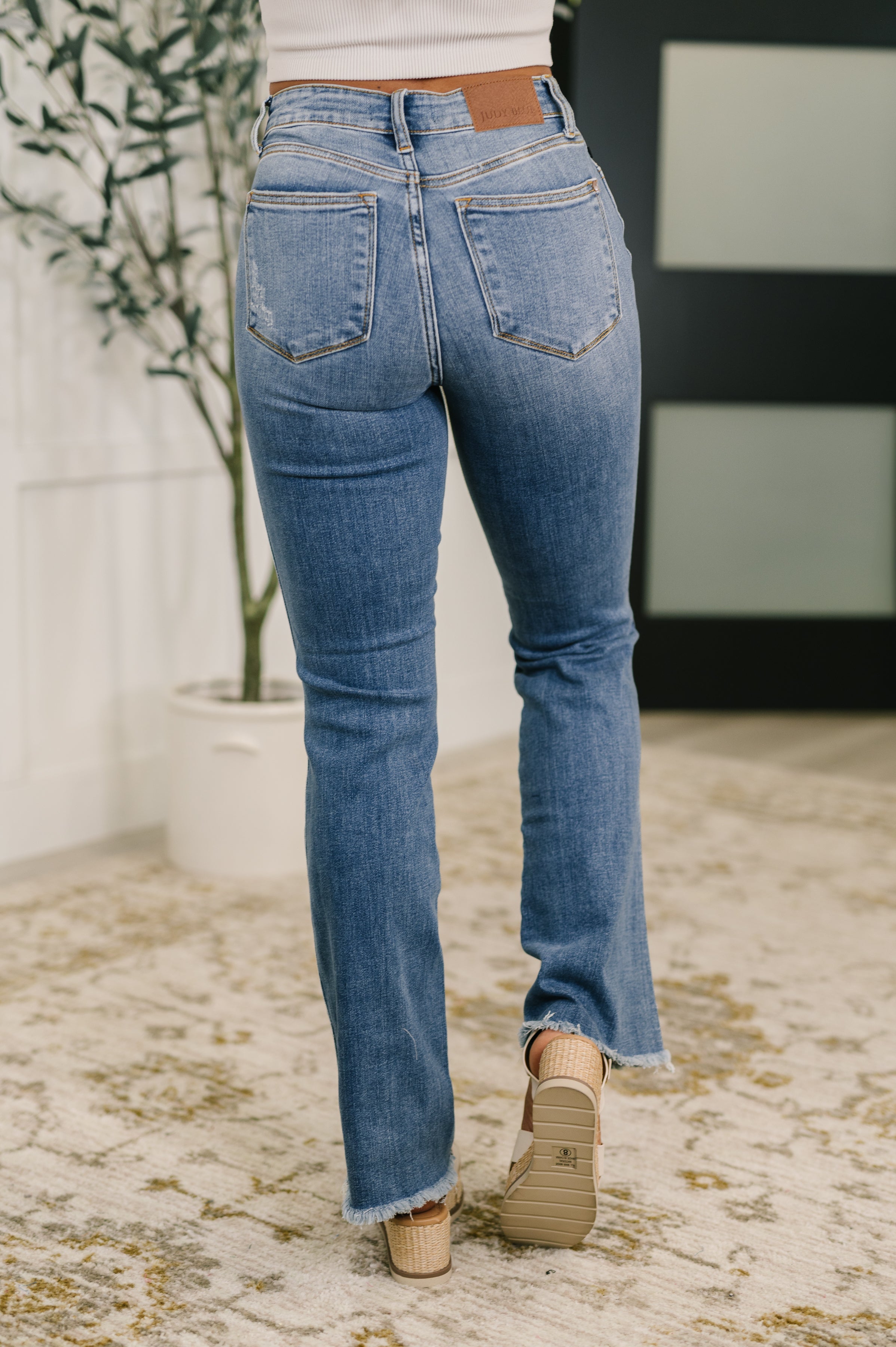 Maureen High Rise Distressed Bootcut Jeans