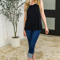 Mellow Muse Relaxed Knit Tank in Black