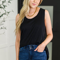 Mellow Muse Relaxed Knit Tank in Black