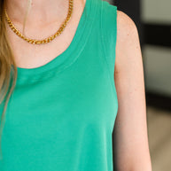 Mellow Muse Relaxed Knit Tank in Emerald