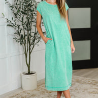 PREORDER: Mineral Wash Relaxed Maxi Tank Dress in Three Colors