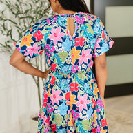 Miss Behave Bubble Sleeve Dress in Navy