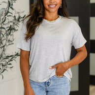 Mood Swingin' Casual Drop Shoulder Tee in Grey