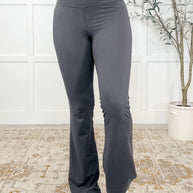 Motion Mastery Flared Yoga Pants in Titanium