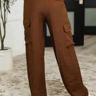 Off Duty Straight Leg Cargo Pants in  Brown