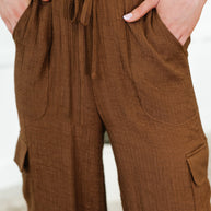 Off Duty Straight Leg Cargo Pants in  Brown