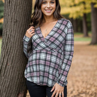 Pinky Plaid - Peplum