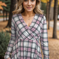 Pinky Plaid - Peplum