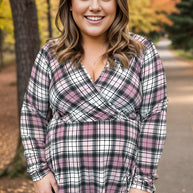 Pinky Plaid - Peplum