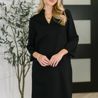 Portfolio Quarter Sleeve Dress in Black