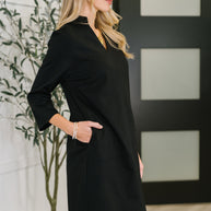 Portfolio Quarter Sleeve Dress in Black
