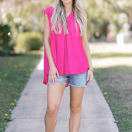 Pink Petals Sleeveless Top