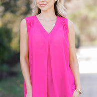Pink Petals Sleeveless Top