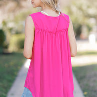 Pink Petals Sleeveless Top