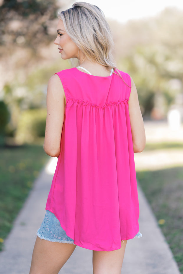 Pink Petals Sleeveless Top