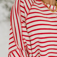 Sass in Session Relaxed Top in Cream Red