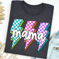 Neon Checkered bolt Graphic Tee