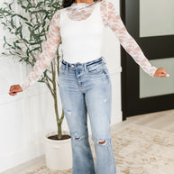 Sheer Intentions Lace Layering Top in Ivory