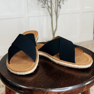 Shore Thing Slip on Sandals in Prism Black