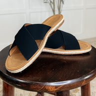 Shore Thing Slip on Sandals in Prism Black