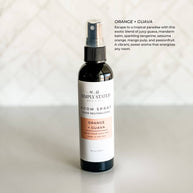 Simply Stated Bath & Body Orange + Guava Room Spray showcasing a vibrant tropical blend of orange and guava, perfect for freshening up any space.