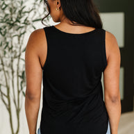 Simpler Times Basic V-Neck Tank in Black