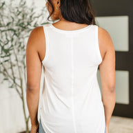 Simpler Times Basic V-Neck Tank in Off White