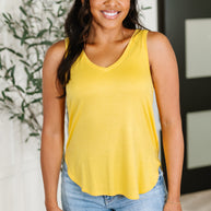 Simpler Times Basic V-Neck Tank in Pineapple