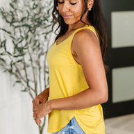 Simpler Times Basic V-Neck Tank in Pineapple