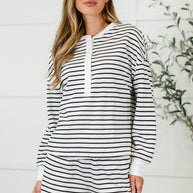 Situationally Sound Striped Long Sleeve Top and Shorts Set