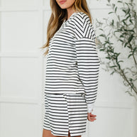 Situationally Sound Striped Long Sleeve Top and Shorts Set