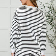 Situationally Sound Striped Long Sleeve Top and Shorts Set
