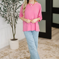 Stay On Top Relaxed Tee in Candy Pink