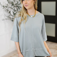 Stay On Top Relaxed Tee in Light Grey