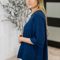 Stay On Top Relaxed Tee in Light Navy