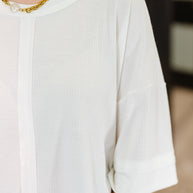 Stay On Top Relaxed Tee in Off White