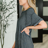 Sunday's Bestie Mineral Wash Top in Ash Black