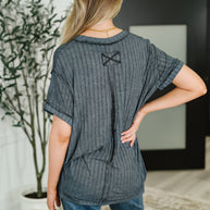 Sunday's Bestie Mineral Wash Top in Ash Black