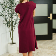 Sweet Like That Casual Dress in Cabernet