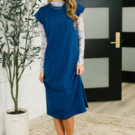 Sweet Like That Casual Dress in Light Navy