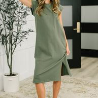 Sweet Like That Casual Dress in Light Olive