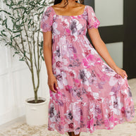 Sweetheart Club Square Neck Floral Dress