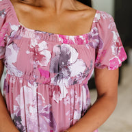 Sweetheart Club Square Neck Floral Dress