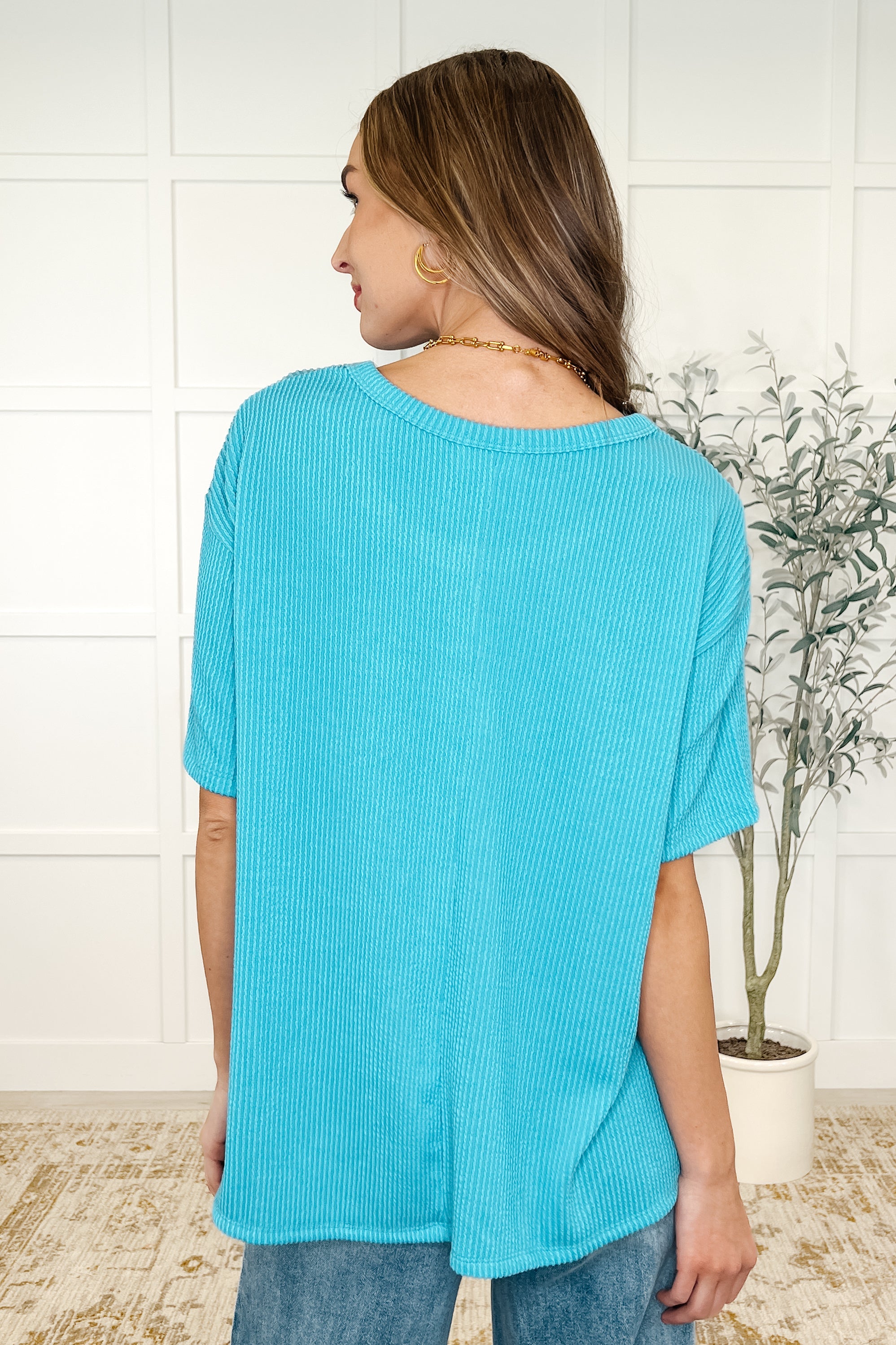 The Go-To Tee in Aqua Glow