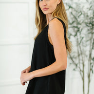 Thread Lightly Ribbed Knit Tank in Black