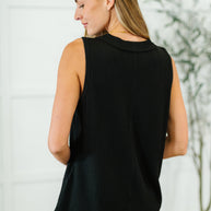 Thread Lightly Ribbed Knit Tank in Black