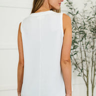 Thread Lightly Ribbed Knit Tank in Ivory