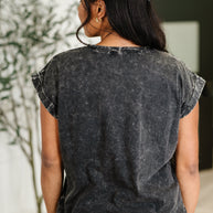 Top That Mineral Wash Tee in Ash Black